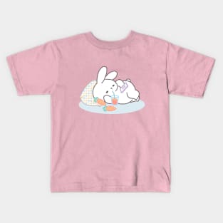 Cute Bunny Relaxing Doing What You Love is Never Waste of Time Kids T-Shirt